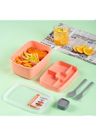 Resim Porsima 3199 Sosluklu 2 Katlı Beslenme Çantası Lunch Box Somon 