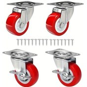 Resim Dashanshop 4 Adet Döner Frenli Ve Dönersiz Yumuşak Kauçuk Tekerlekli Universal Döner Caster Seti 