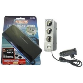 Resim Çakmak Soketi 12 Volt 3Lü+Usb Çıkışlı Siyah BR1702001 