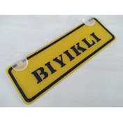 Resim DNZSM Sarı Dekor Plaka - Bıyıklı (22X7,5CM) Vantuzlu Pleksi, Dekor Levha, Sarı Plaka 