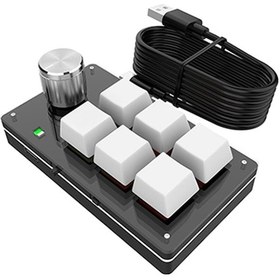 Resim Tek Elle Kablolu Rgb Klavye Mini Mekanik Klavye Usb Özel Klavye Makro Programlanabilir 