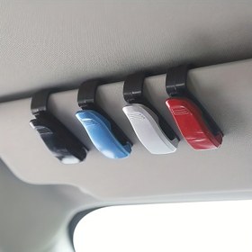 Resim 1 adet Araba Güneşlik Moda Gözlük Tutucu Klipsi - Araçlar için ABS Reçine Gözlük Düzenleyici, Siyah/Mavi/Beyaz/Kırmızı, Güvenli & Şık İç Aksesuar, Güneşlik Bağlantısı | Şık Araba Klipsi | Abs Reçine Klips 