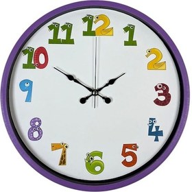 Resim 36 Cm Mor Çocuk Odası Duvar Saati Açık 36532929 