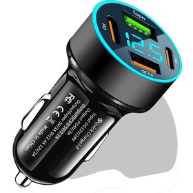 Resim Maerknon 66w 4 Port Usb C Araç Şarj Cihazı Qc3.0 Hızlı Şarj İphone Uyumlu Samsung Huawei Xiaomi İçin Ildistribütör Garantili 