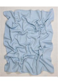 Resim Cigit Hasır Desen Bebek Pamuk Battaniye Yıkanmıştır 93x100 Cm +/- 3 Cm Mavi Mavi 