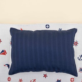 Resim Alt Açma Matı ve Yastık - Çift Taraflı - Lacivert Saten - Bahriyeli 