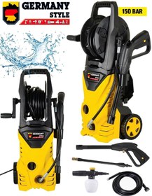 Resim Germany Style GRM150 Max 150 Bar Bakır Sargılı Musluk ve Kovadan Çekme Yüksek Basınçlı Bahçe Oto Yık 