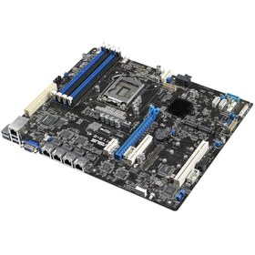 Resim ASUS P11C-C/4L Intel C242 LGA1151 DDR4 2666 VGA Çift M2 + 6 SATA USB3.1 PCI 4 adet LAN mATX Sunucu Anakartı Asus