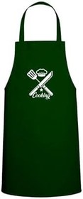 Resim Cooking Yazılı Özel Baskılı Chef Mutfak Önlüğü Avcı Yeşili 