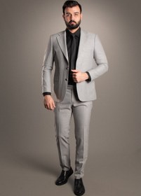 Resim Dokulu Slim Fit Takım Elbise - 52 