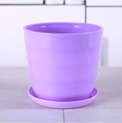 Resim Xindoker Pp Ve Reçine Esnek Dairesel Saksı, Çıkarılabilir Tabla İle, Bahçe Ofis Balkon İçin, Modern Tasarım, Su Tutan, Dayanıklı Bitki Kasesi 