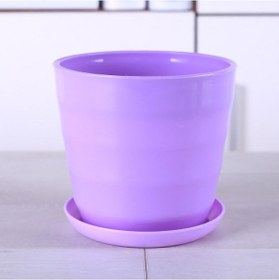 Resim Xindoker Pp Ve Reçine Esnek Dairesel Saksı, Çıkarılabilir Tabla İle, Bahçe Ofis Balkon İçin, Modern Tasarım, Su Tutan, Dayanıklı Bitki Kasesi 