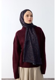 Resim Mirsoy Scarf Mirayze Etnik Desen Şal Mürdüm 