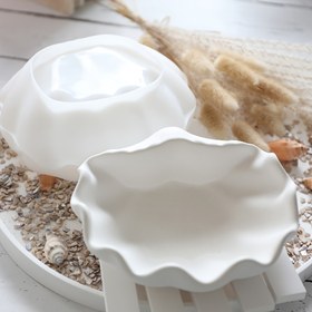 Resim 3D Kabuk Mum Tutucu Silikon Kalıp Okyanus Kefesi Tepsisi Reçine Kalıp Epoksi Reçine Döküm Mum Kapları Kalıbı DIY Beton Takı Mum Kapları Kase Kalıbı Reçine Sanat Depolama El Sanatları Sukulent Pot Dekorasyon 