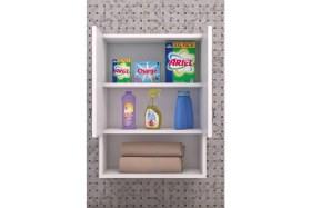 Resim Ünüvar Konsept Relax Makina Üstü Dolap, Banyo Dolabı, Çamaşır Dolabı, Havlu Dolabı, Kapaklı Dolap - Beyaz 