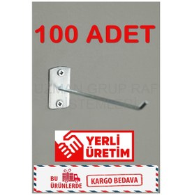 Resim Uzmangrupraf Uzman Grup Raf Vidalı Kanca-Kanca-Raf Aksesuarı-100'Lü Paket 