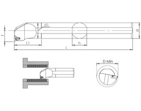 Resim İç Çap Diş Açma Takımları - ISO SIR/L İç Çap Diş Açma Kalemi 