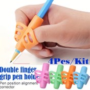 Resim 4 Adet Ergonomik Kalem Tutacakları Çocuklar İçin - Çok Renkli Yumuşak Kauçuk Yazı Duruş Düzelticileri, Okul Kırtasiye Temelleri, Yazı Duruş Düzelticileri, Kalem Tutucular 