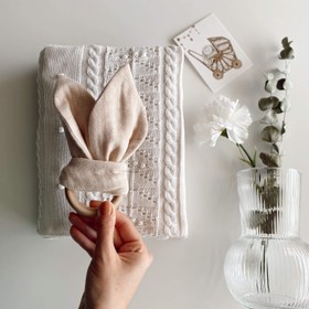 Resim Müslin Tavşan Kulak Diş Kaşıyıcı - Bej 