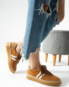 Resim Getcho Moneas Kadın Hakiki Süet Deri Taba Spor Ayakkabı 