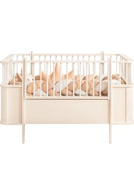 Resim Setay Mdf Beşik, Krem Dünya Büyüyen Beşik 80X130 - Krem Dünya Karyola 80X190 