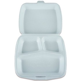 Resim Köpük Tabak 3 Gözlü Kapaklı 100 Adet 