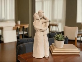 Resim Sevgili Çift Heykeli Ev dekorasyonu hediyelik dekoratif obje figür 15 cm 