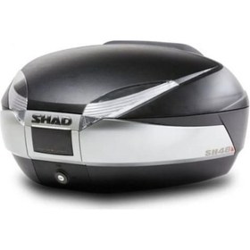 Resim Motosiklet Arka Çanta Açık Gri Motor Arka Topcase 48lt Çanta 