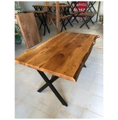Resim Bintaşmobilya Doğal Ceviz Ağacı Kütük Yemek Masası 85X150.Cm 