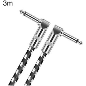 Resim Rogfer 3m 2 Dirsek Kafası 6.35mm Gitar Kablosu Oksijensiz Bakır Çekirdek Ts Büyük İki Çekirdekli Kablo 