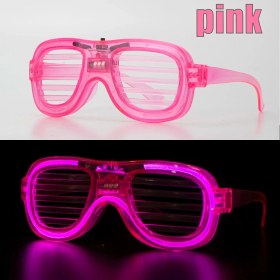 Resim Pembe LED Işıklı Parti Gözlüğü - Neon Glow Şerit Gözlük 3 Modlu - Lisinya 