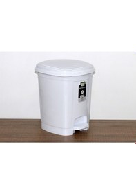 Resim Polytime Pedallı Basmalı Çöp Kutusu Kovası / Çıkarılabilir İç Kovalı / Beyaz / 32 Litre / 47x35x35 Cm. 