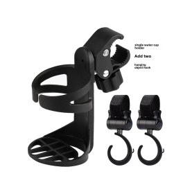 Resim Yunboo Siyah Tekli Su Flas Holderı + 2 Kanca Seti - 360 Derece Döner Bisiklet/bebek Arabası Fiyonk Tutucu - Çok Amaçlı Montajlı Aksesuar Çok Renkli 
