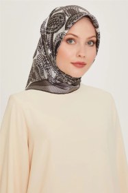 Resim Armine Etnik Desenli Twill Saf İpek Eşarp 9208d 10 Beyaz 