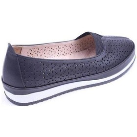 Resim Sdf 700-24 Baskı Deri Trend Fashion Kadın Ayakkabı Siyah 