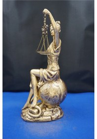 Resim Themis Adalet Tanrıçası Heykeli 34 Cm Dünya Üstünde Dekoratif Biblo, Ev & Ofis Aksesuarı Altın 