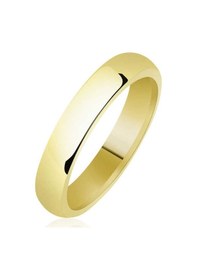 Resim 4 Mm Düz Bombeli Gold Gümüş Alyans - Gümüş: 26 