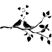 Resim Şarkı Söyleyen Kuşlar Sticker 10 X 7 Cm 