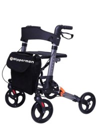 Resim Katlanabilir Taşıma Sepetli Tekerlekli Yürüteç Walker Rolatör 