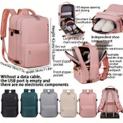 Resim Hongyan Büyük Kapasiteli Seyahat Sırt Çantası - Islak/Kuru Bölmeli, Hafif Çok Fonksiyonlu Laptop Çantası İş Seyahati ve Öğrenciler İçin, Ergonomik Tasarım, Anti-Hırsızlık Koruma, Çok Cepli, Dayanıklı Oxford Kumaş (Gri/Bej/Pembe/Yeşil/Siyah), Şık Modern Görünüm, Düzenli Depolama Tasarımı 