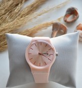 Resim LOOKUP NEW Jerry Unisex Kadın Erkek Oval Yuvarlak Pudra Pembesi Takvimli Vintage Yeni Sezon Silikon Kol Saati 