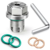 Resim M14.1-1.5 X 15mm Büyük Boy Piggyback Yağ Tahliye Tapası, Paslanmaz Çelik Kendinden Kılavuzlu Yağ Karteri Dişi Tamiri 