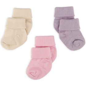 Resim Novibaby 3'lü Bambu Yenidoğan Bebek Çorap I Sweet I 0-6 ay "Karışık Renkli" 