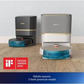 Resim Philips Islak ve Kuru Otomatik Boşaltma İstasyonlu Beyaz Robot Süpürge Beyaz - AYAKKABILIK HEDİYELİ 