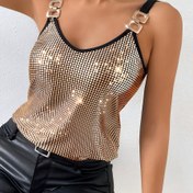 Resim Kadınlar İçin Kolsuz Halter Yaka Tank Top - Şık Düz Renk Esnek Kumaş, Makinede Yıkanabilir & Kuru Temizlenebilir, Her Mevsim Uygun, Günlük Şık Giyim, Zarif Dokuma, Doku Kumaş 