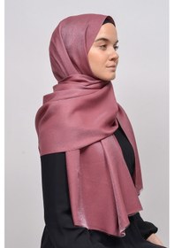 Resim Altobeh Kadın Düz Renk Pırıltı Simli Tesettür Shawl Parlak Abiye Şal - Koyu Maron 
