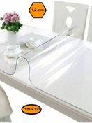 Resim MRT PLASTİK 1,2 mm PVC MASA ÖRTÜSÜ, ŞEFFAF MASA KAPLAMASI, 120x120 