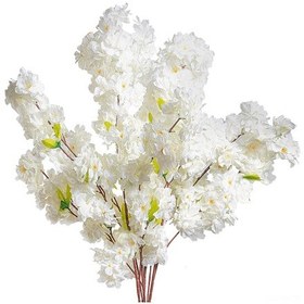 Resim Vkemall 5 Adet 1.1m Beyaz Plastik Gül Dalı - 4 Çatal 140 Yapraklı Nikah Ve Ev Dekorasyonu Simülasyon Gül Dalı Seti 