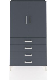 Resim Arges Dolap 3 Raflı 4 Çekmeceli 2 Kapaklı 88x30x163 Antrasit-... Antrasit 