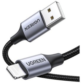 Resim Ugreen Lightning - Usb-a Örgülü Mfi Sertifikalı Apple iPhone Hızlı Şarj Kablosu, 2 M, Siyah, 60158 